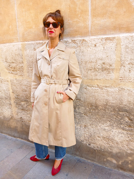 Gabardina Vintage Súper Clásica Trench Años 90 C&A - Talla S