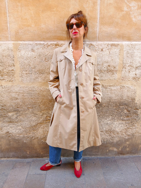 Gabardina Vintage Súper Clásica Trench Años 90 C&A - Talla S