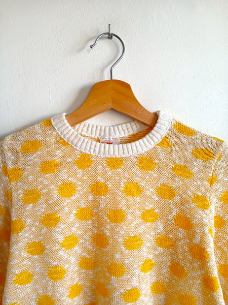 Jersey Vintage Lunares Amarillos Años 80 - Talla S