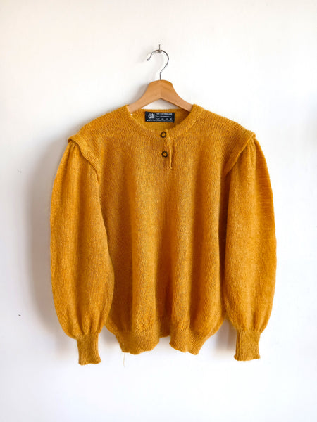 Jersey Vintage 50% Kid Mohair Mostaza Made in Italy - Talla M/L
