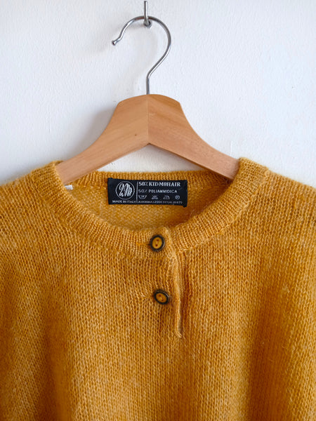 Jersey Vintage 50% Kid Mohair Mostaza Made in Italy - Talla M/L