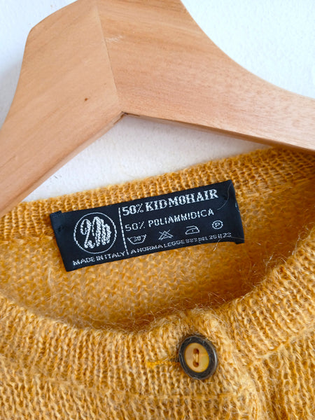 Jersey Vintage 50% Kid Mohair Mostaza Made in Italy - Talla M/L