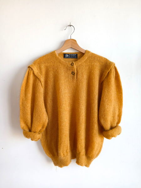 Jersey Vintage 50% Kid Mohair Mostaza Made in Italy - Talla M/L