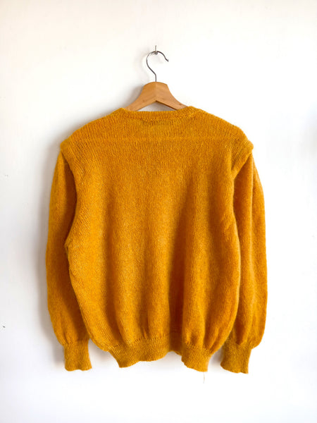 Jersey Vintage 50% Kid Mohair Mostaza Made in Italy - Talla M/L