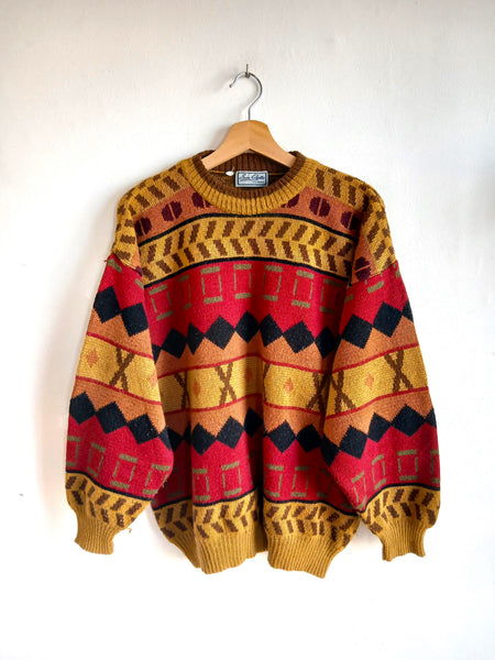 Jersey Vintage Geométrico Made in Italy - Talla L
