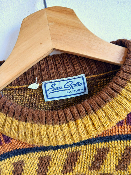 Jersey Vintage Geométrico Made in Italy - Talla L