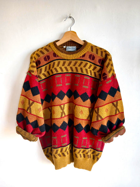 Jersey Vintage Geométrico Made in Italy - Talla L