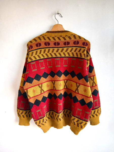 Jersey Vintage Geométrico Made in Italy - Talla L