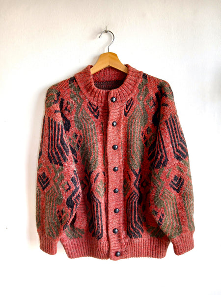 Chaqueta Vintage 90s de Punto Jacquard - Talla M/L