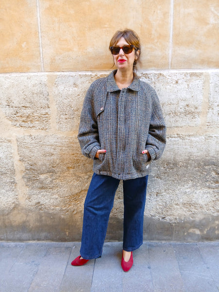 Chaqueta Vintage Tweed en Espiga Made in Italy BRIAN'S - Talla M/L