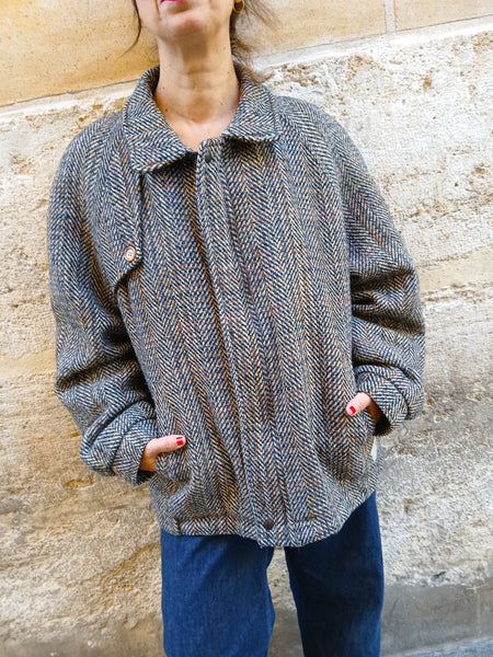 Chaqueta Vintage Tweed en Espiga Made in Italy BRIAN'S - Talla M/L