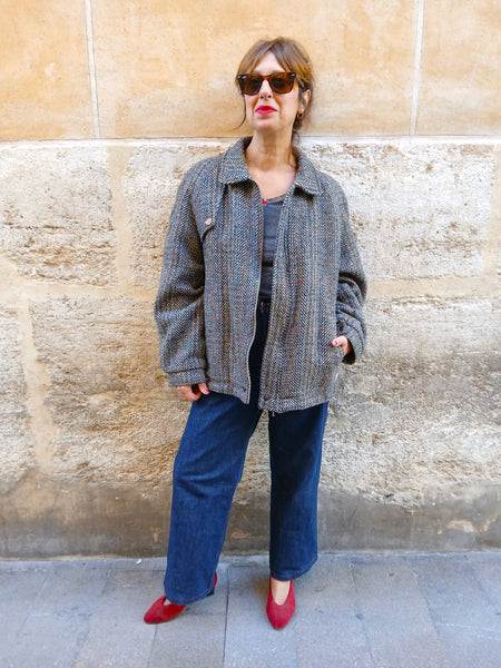 Chaqueta Vintage Tweed en Espiga Made in Italy BRIAN'S - Talla M/L